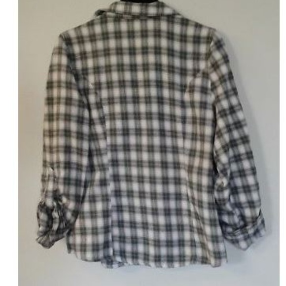 Plaid Flannel Tapered Button Shirt - Picture 2 of 4
